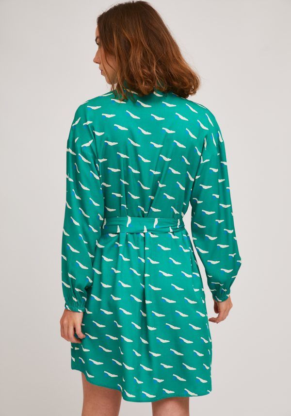 VESTIDO VERDE ESTAMPADO SHOES