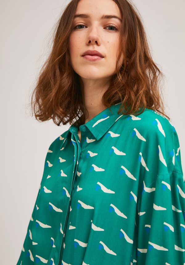 VESTIDO VERDE ESTAMPADO SHOES - Imagen 3