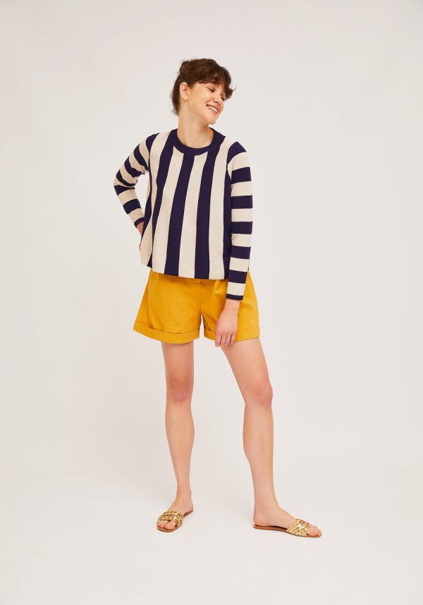 JERSEY DE RAYAS AZUL Y BEIGE - Imagen 4