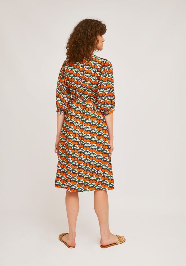 VESTIDO MIDI ESTAMPADO MANDARINAS - Imagen 3