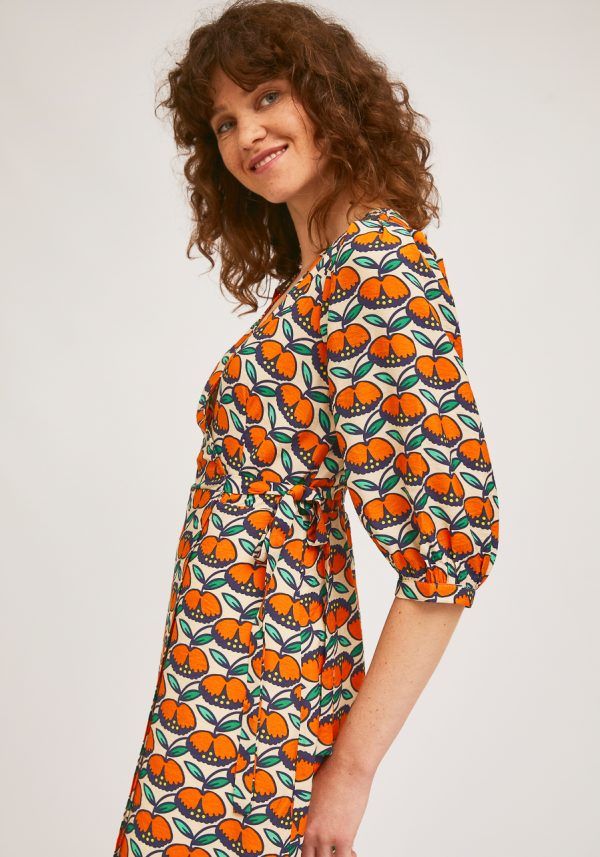 VESTIDO MIDI ESTAMPADO MANDARINAS - Imagen 2