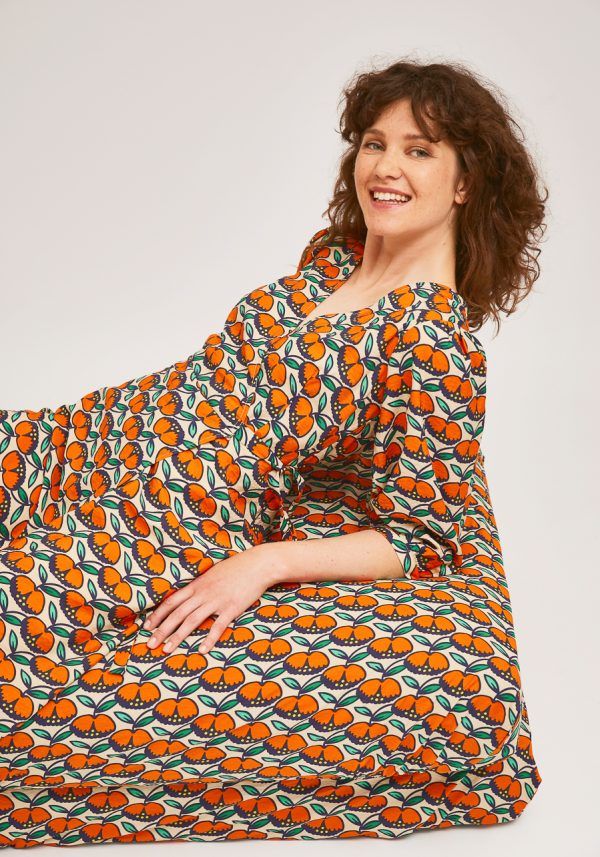VESTIDO MIDI ESTAMPADO MANDARINAS - Imagen 4