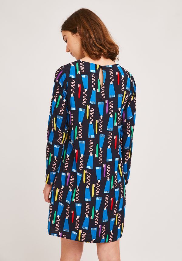 VESTIDO NEGRO ESTAMPADO - Imagen 5