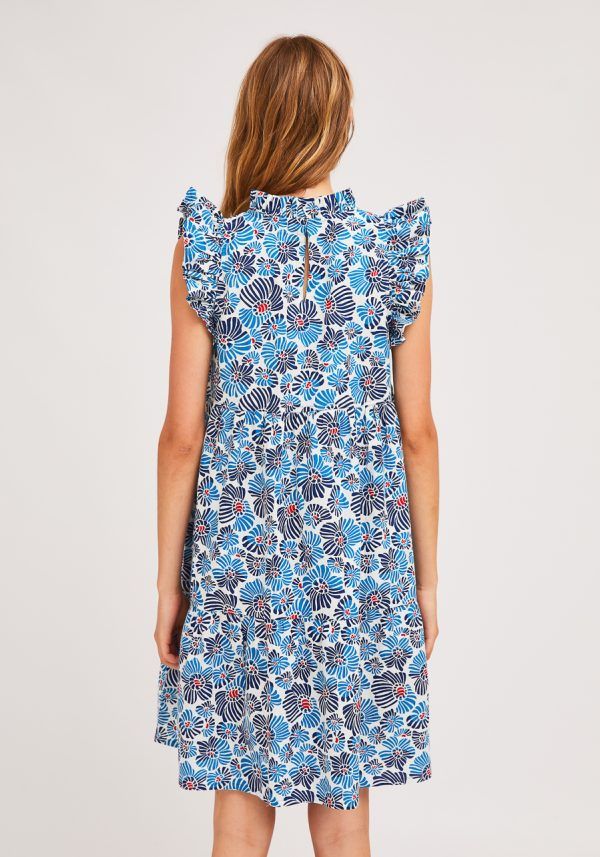 VESTIDO ESTAMPADO FLORAL AZUL - Imagen 5
