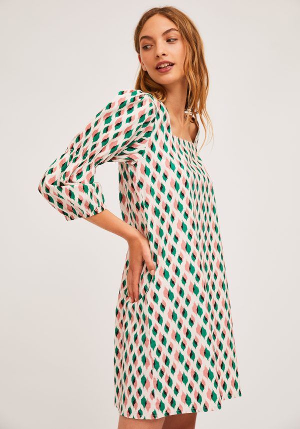 VESTIDO CAMISERO ROMBOS - Imagen 4