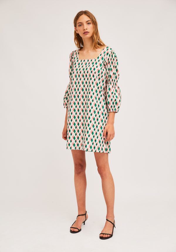 VESTIDO CAMISERO ROMBOS - Imagen 2
