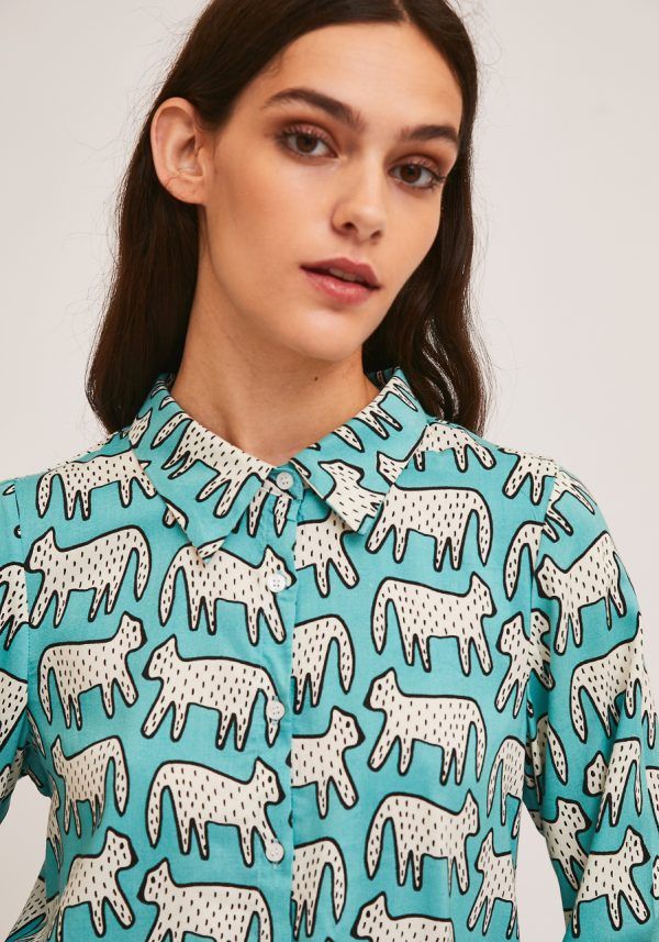 CAMISA FLUIDA MANGA LARGA ESTAMPADO DALMATAS - Imagen 4