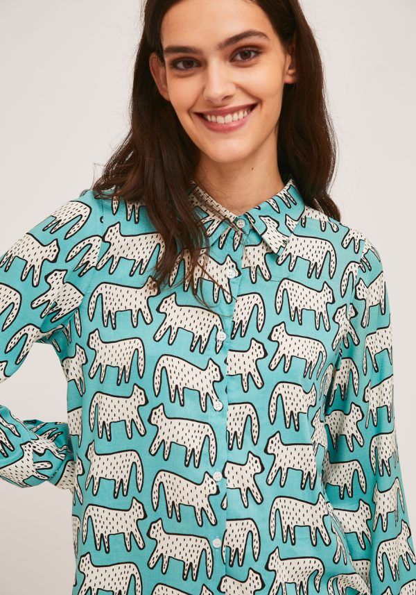 CAMISA FLUIDA MANGA LARGA ESTAMPADO DALMATAS - Imagen 3
