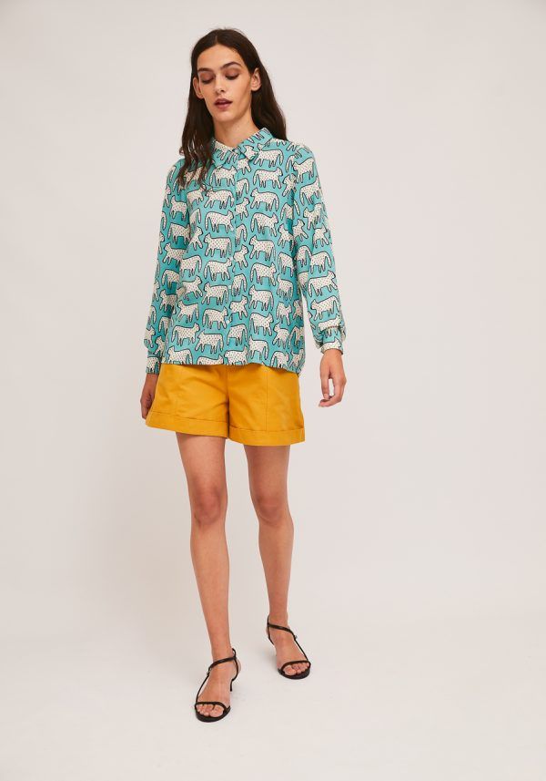 CAMISA FLUIDA MANGA LARGA ESTAMPADO DALMATAS - Imagen 2