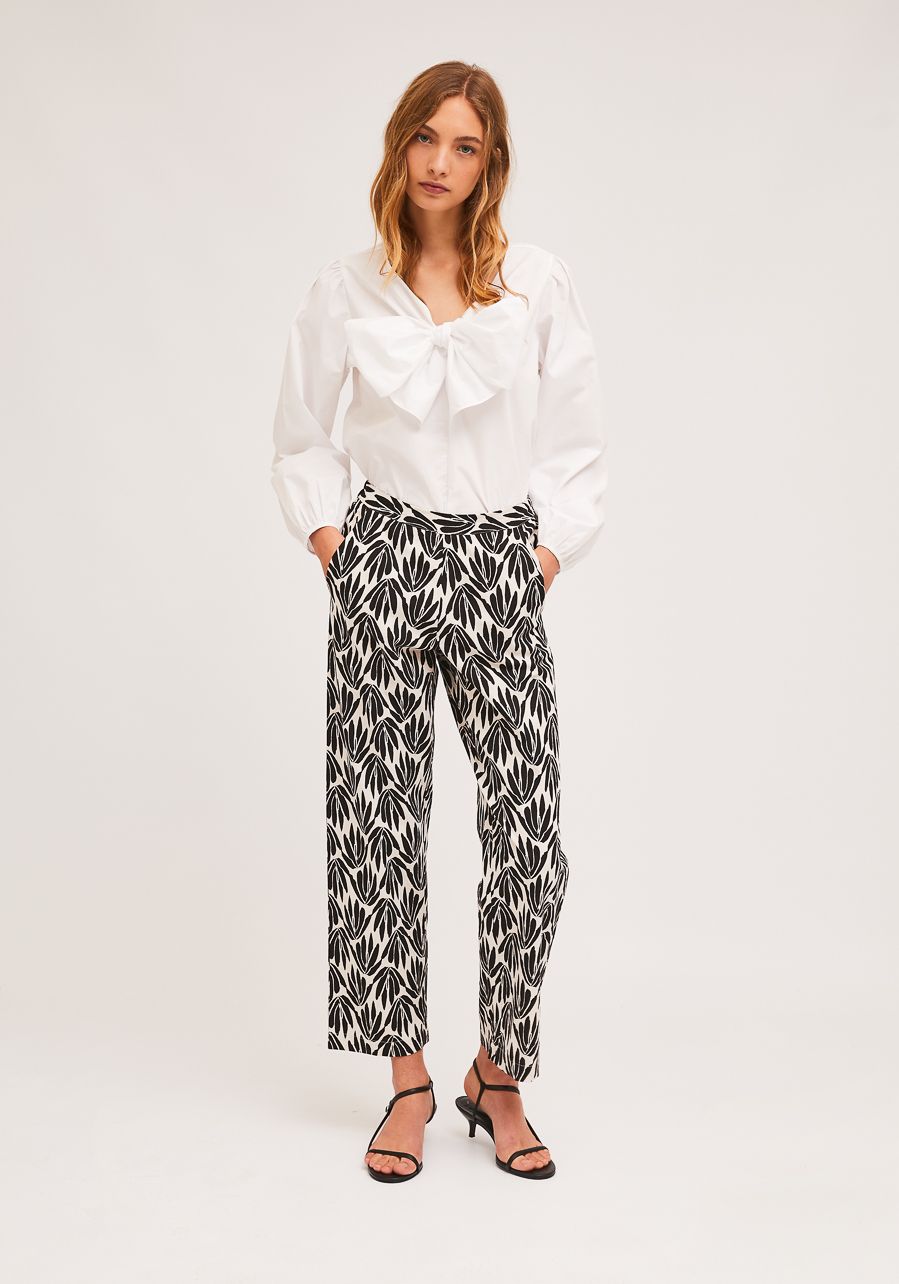 PANTALON ESTAMPADO BLANCO Y NEGRO - Dulce Locura tu tienda online