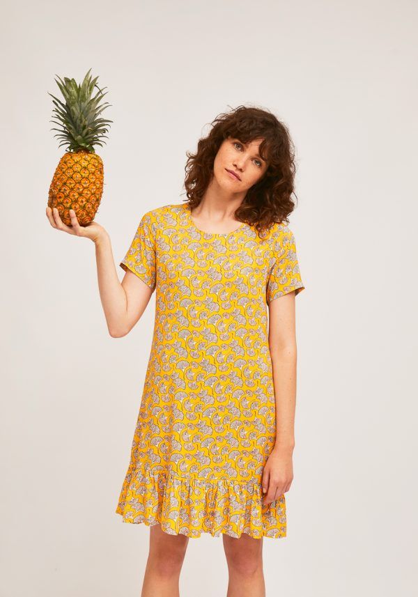 VESTIDO MIDI ESTAMPADO ABANICOS - Imagen 2