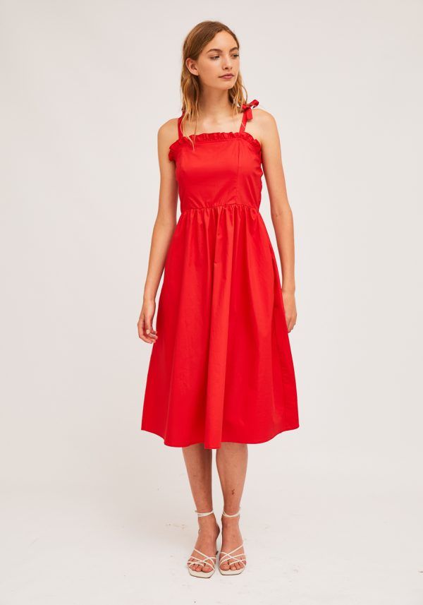 VESTIDO ROJO DE TIRANTES