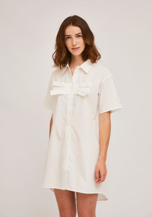 VESTIDO CAMISERO BLANCO - Imagen 3