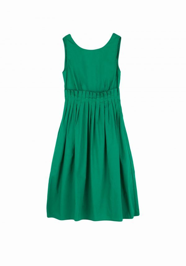 VESTIDO VERDE CON DETALLE PLISADO - Imagen 5