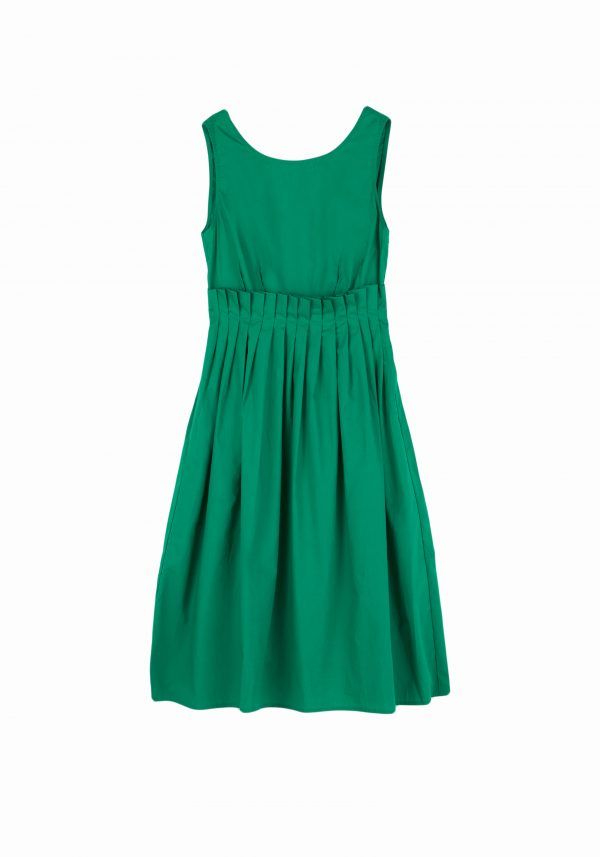 VESTIDO VERDE CON DETALLE PLISADO