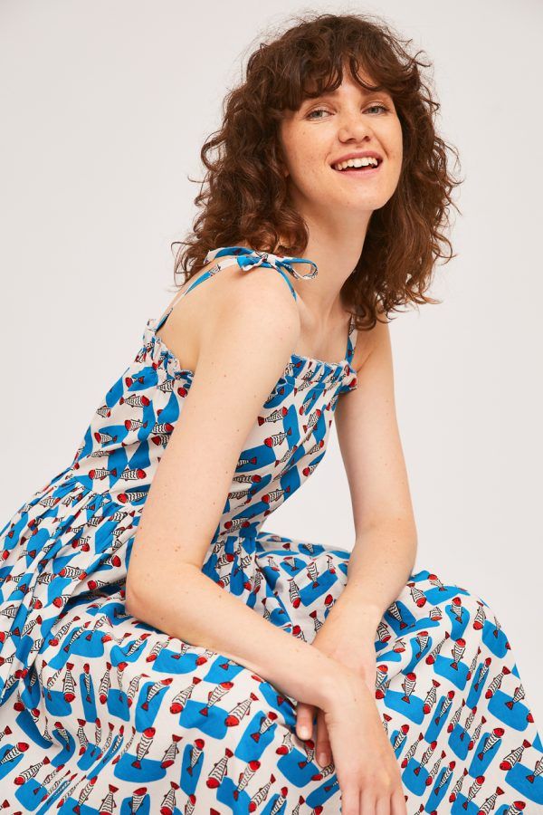 VESTIDO LARGO CON ESTAMPADO DE PECES - Imagen 4