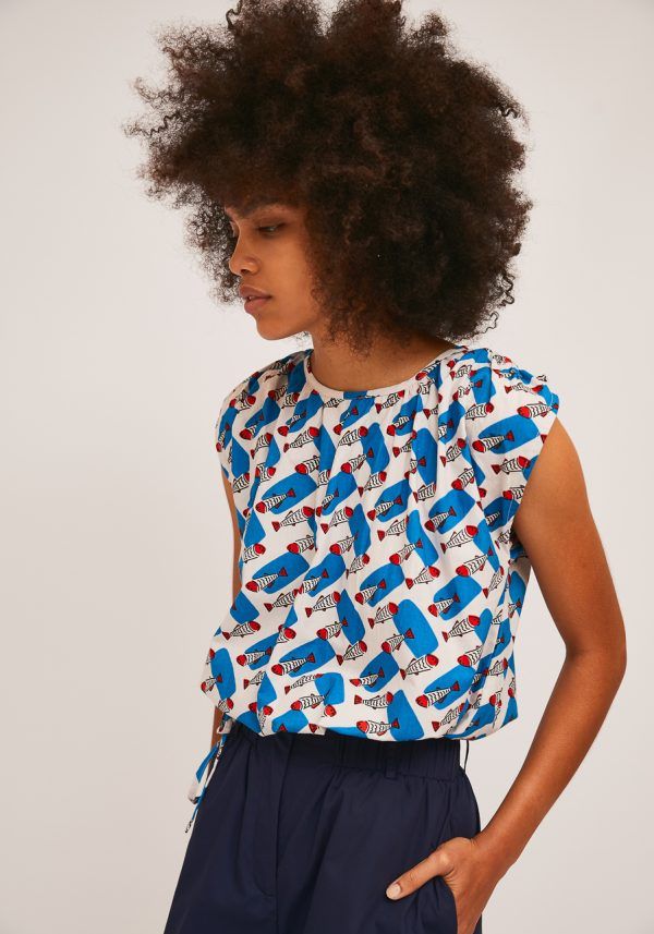 TOP CUELLO REDONDO ESTAMPADO PECES - Imagen 3