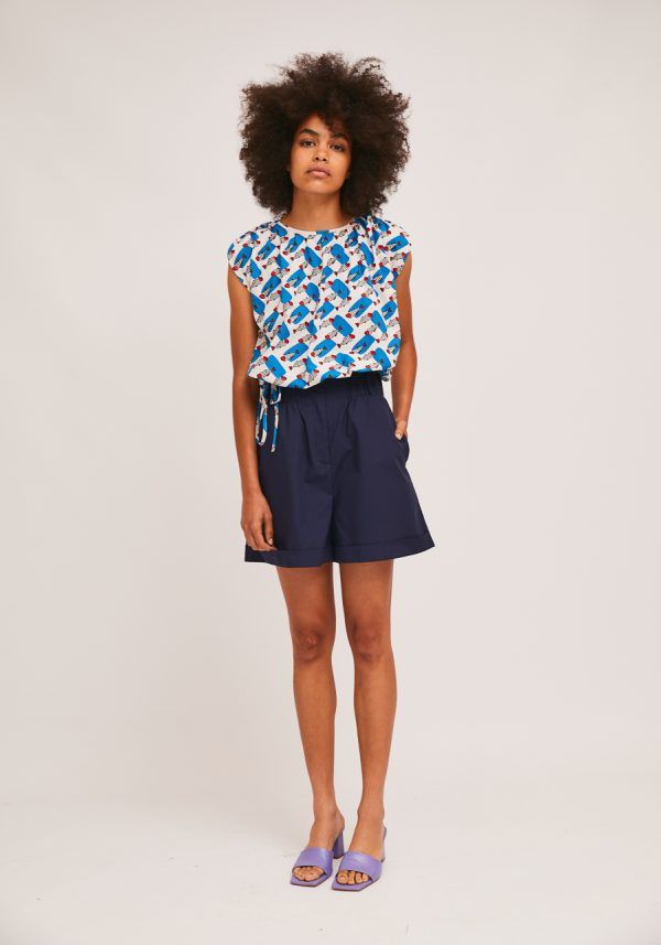 TOP CUELLO REDONDO ESTAMPADO PECES - Imagen 2
