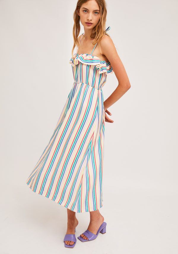 VESTIDO DE RAYAS CON TIRANTES - Imagen 4