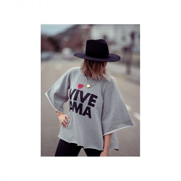 SUDADERA VIVE AMA GRIS - Imagen 2