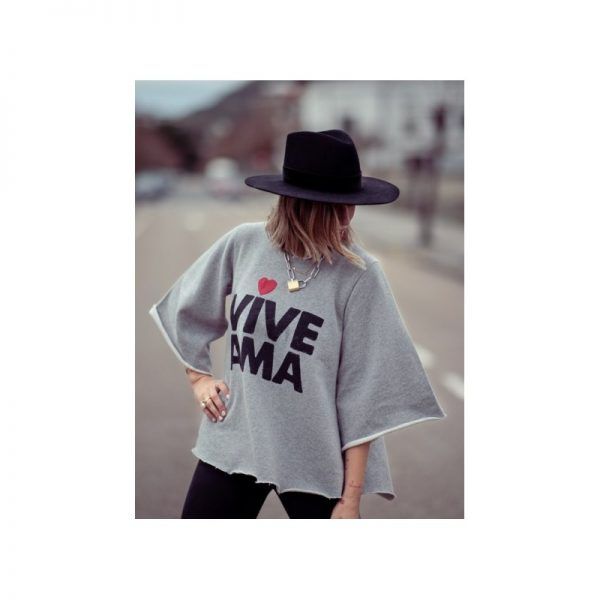 SUDADERA VIVE AMA GRIS