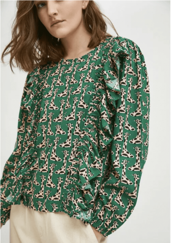 TOP EVASÉ DE VOLANTES ANIMAL PRINT DE JIRAFAS - Imagen 2