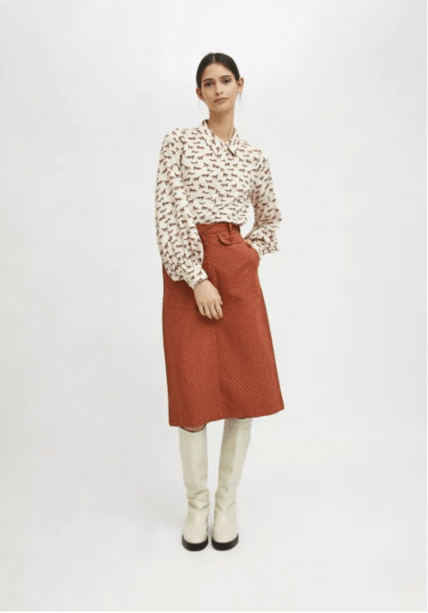 CAMISA EN TEJIDO FLUIDO CON ANIMAL PRINT DE ZORROS - Imagen 4