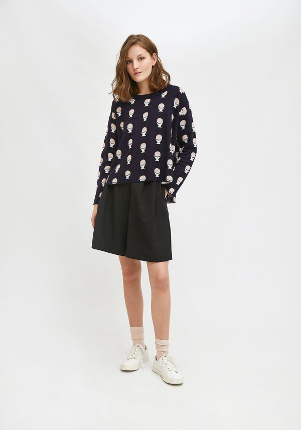 JERSEY DE PUNTO OVERSIZE DE CUELLO REDONDO CON ESTAMPADO DE HUEVOS DUROS - Imagen 4