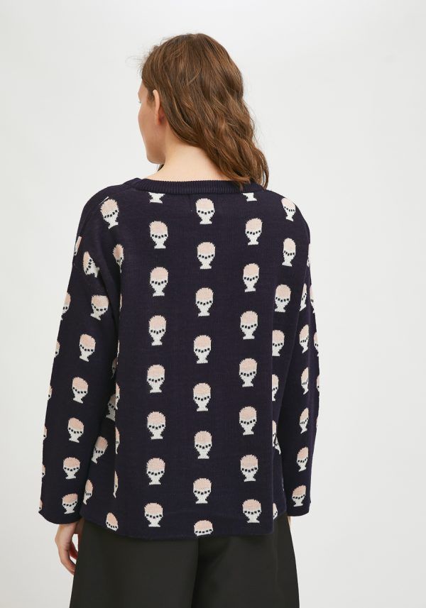 JERSEY DE PUNTO OVERSIZE DE CUELLO REDONDO CON ESTAMPADO DE HUEVOS DUROS - Imagen 2