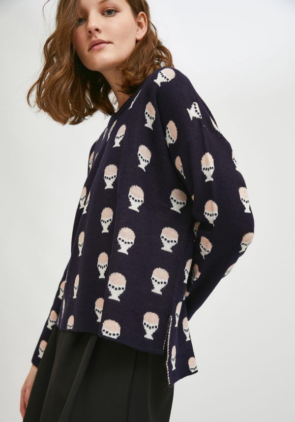 JERSEY DE PUNTO OVERSIZE DE CUELLO REDONDO CON ESTAMPADO DE HUEVOS DUROS - Imagen 3