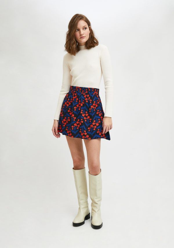 FALDA CORTA EVASÉ CON ESTAMPADO FLORAL DE AMAPOLAS - Imagen 2