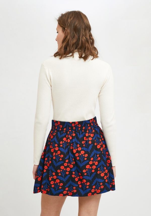 FALDA CORTA EVASÉ CON ESTAMPADO FLORAL DE AMAPOLAS - Imagen 4