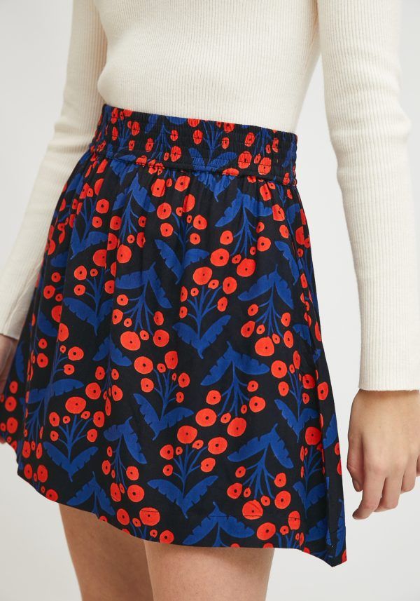 FALDA CORTA EVASÉ CON ESTAMPADO FLORAL DE AMAPOLAS - Imagen 3