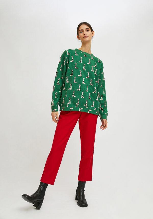 SUDADERA DE ALGODÓN CON ANIMAL PRINT DE JIRAFAS - Imagen 2