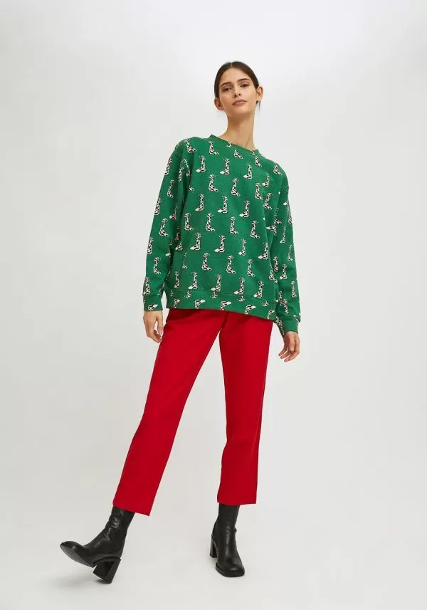 SUDADERA DE ALGODÓN CON ANIMAL PRINT DE JIRAFAS