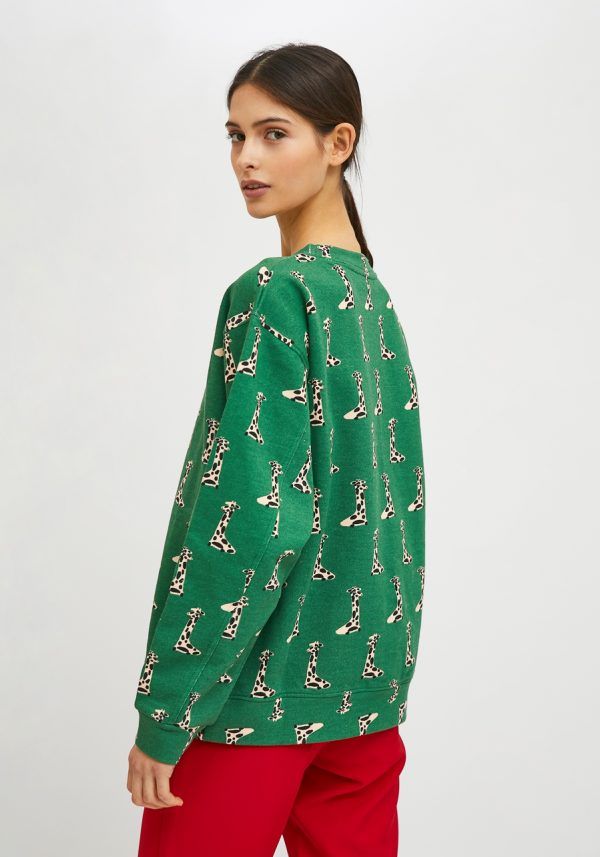 SUDADERA DE ALGODÓN CON ANIMAL PRINT DE JIRAFAS - Imagen 5