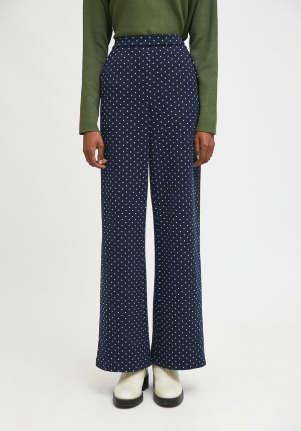 PANTALÓN RECTO CON BOLSILLOS MICROESTAMPADO DE LUNARES - Imagen 2
