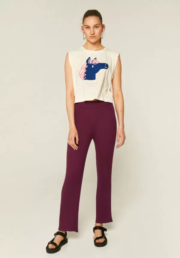 Camiseta corta sin mangas con estampado frontal de caballo. Compañía Fantastica