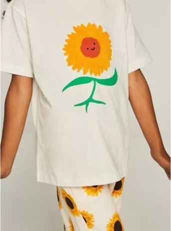 Camiseta unisex de algodón con estampado floral de girasoles. Compañia Fantastica