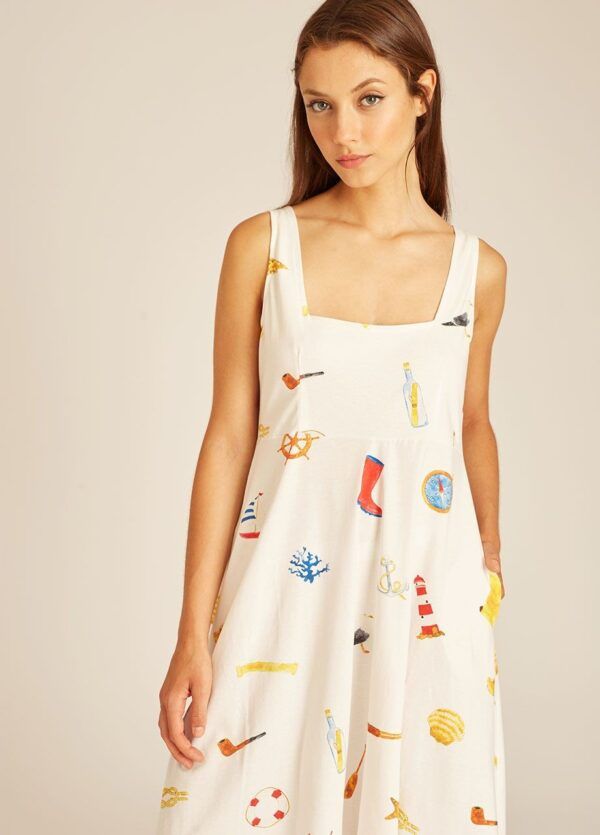 Knitted Sailor Dress Sleeveless.