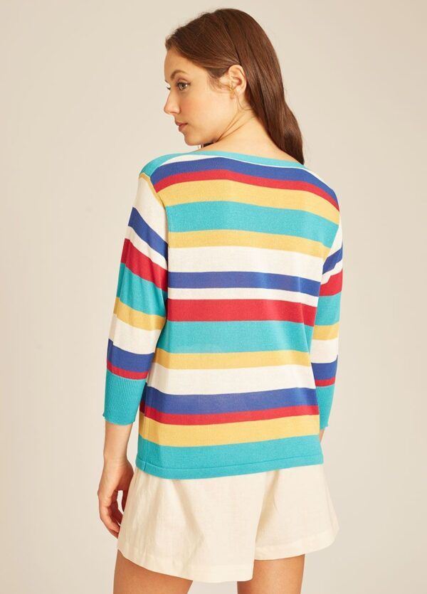 Stripes Sweater Multicolor. Precioso jersey de rayas de rayon y nylon. Ideal para este verano. 