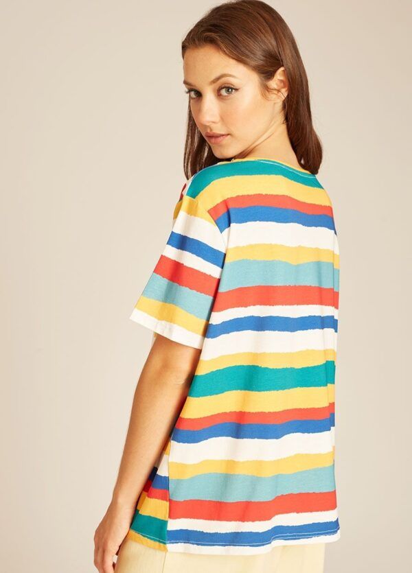 Stipes Tshirt Multicolor. Camiseta de rayas multicolor de manga corta. Pepa Loves coleccion Primavera 2022