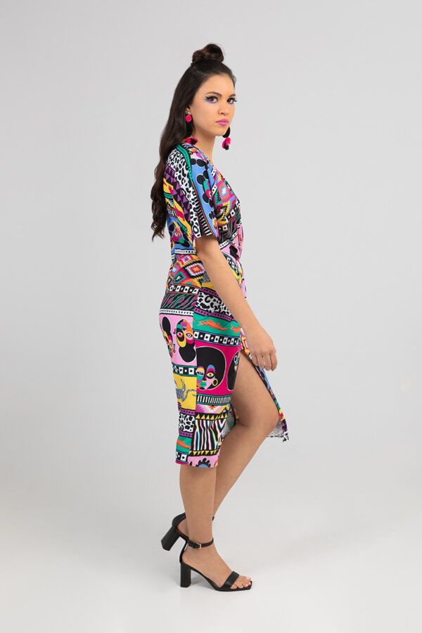Vestido Drapeado Midi - África - Imagen 4