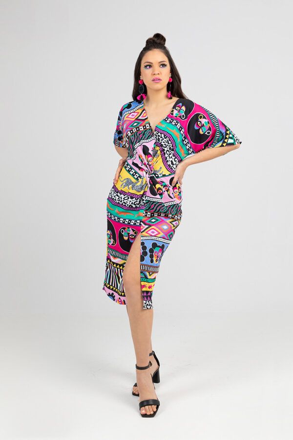Vestido Drapeado Midi - África