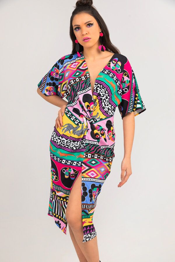 Vestido Drapeado Midi - África - Imagen 2