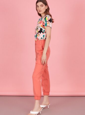 People Top. Camiseta de algodón estampada con cuello redondo y manga corta. Minueto Coleccion Verano 2022