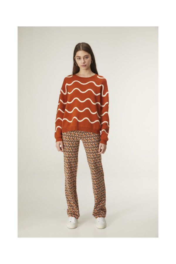 JERSEY DE PUNTO JACQUARD CON MANGA LARGA Y ESTAMPADO DE ONDAS - Imagen 2