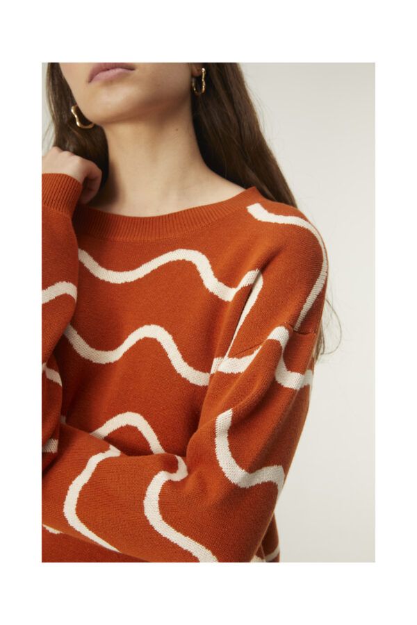 JERSEY DE PUNTO JACQUARD CON MANGA LARGA Y ESTAMPADO DE ONDAS - Imagen 3