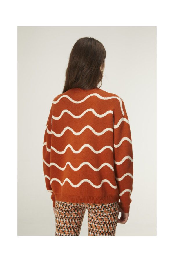 JERSEY DE PUNTO JACQUARD CON MANGA LARGA Y ESTAMPADO DE ONDAS - Imagen 4