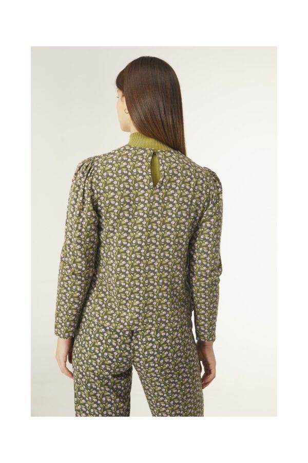TOP DE MANGA LARGA ABULLONADA CON ESTAMPADO FLORAL DE CAMPANILLAS - Imagen 4
